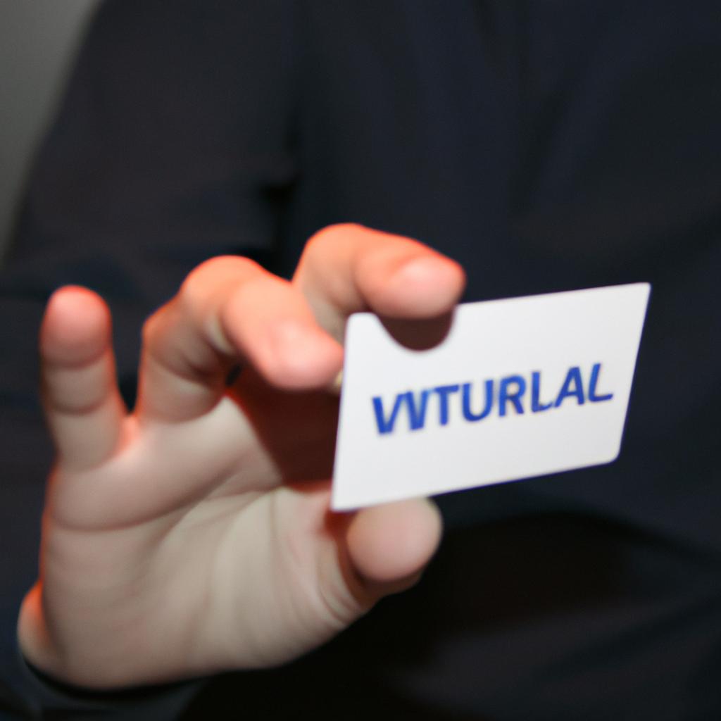 Person using virtual business card