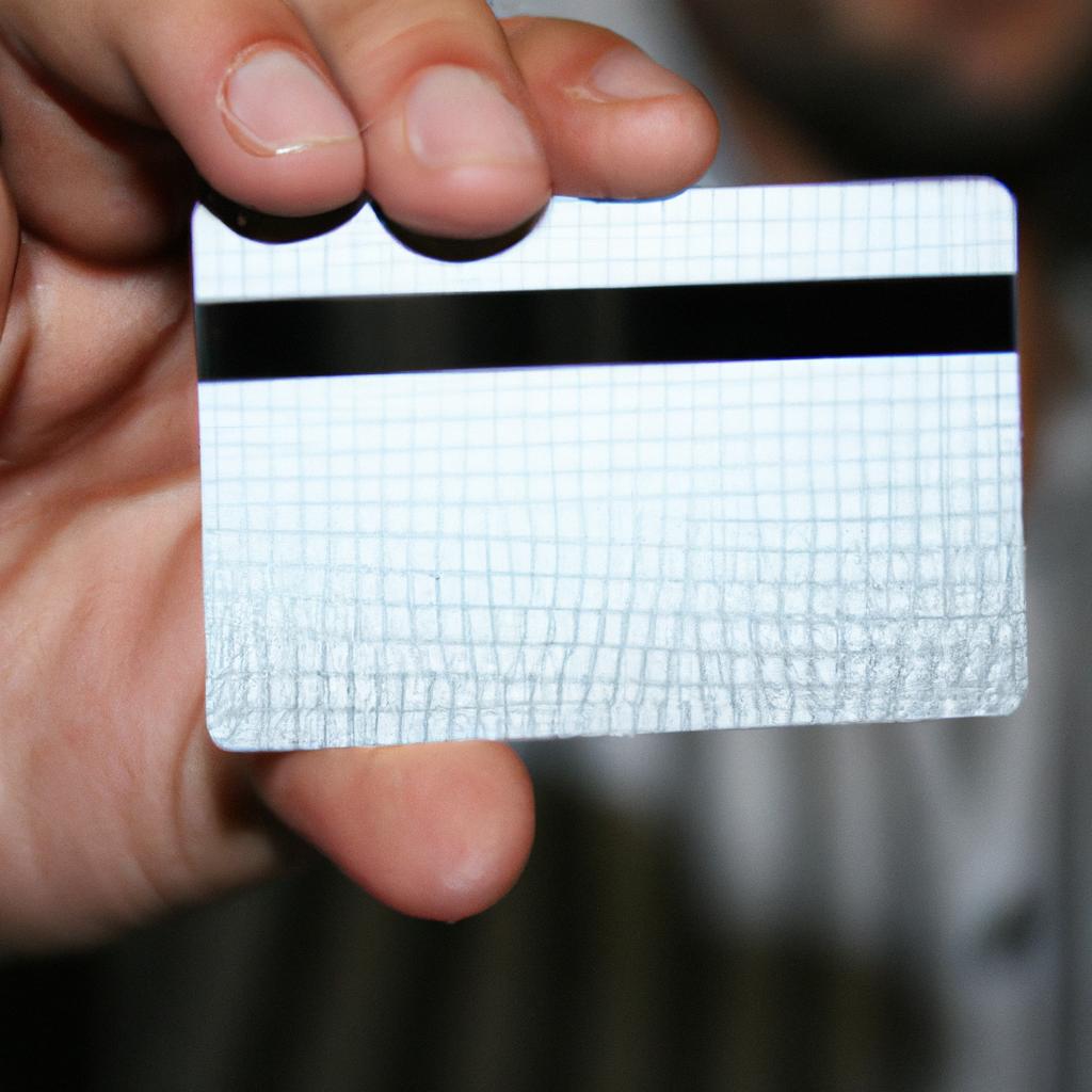 Person holding digital business card