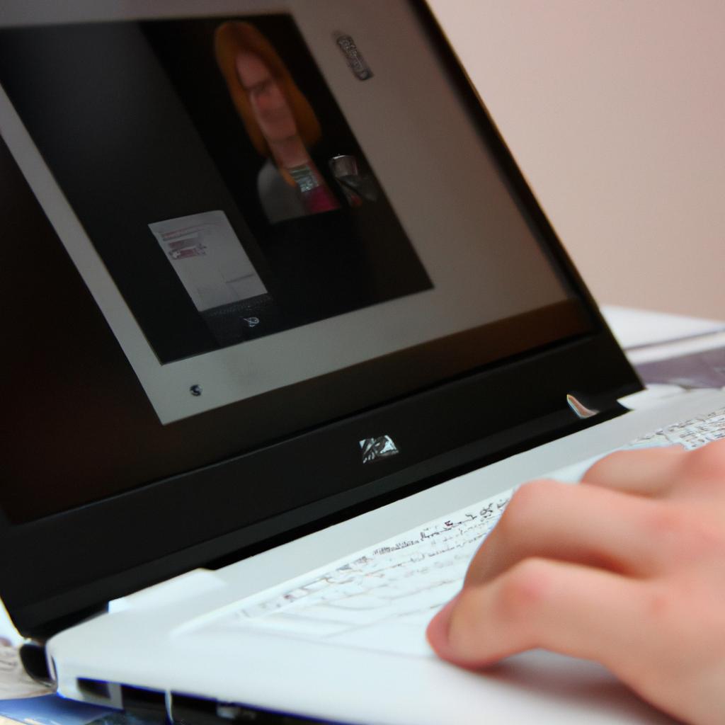 Person using laptop, optimizing profile